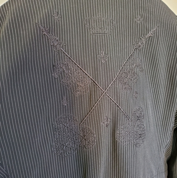 Subscript Mens Military Style Striped Jacket - Picture 7 of 11